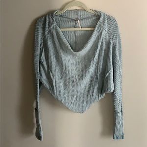FREE PEOPLE BABY BLUE CROP SWEATER